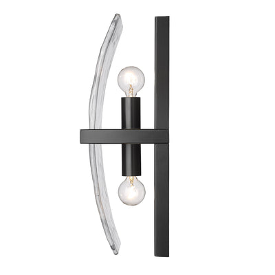 Aenon 2-light Wall Sconce in Matte Black - - Golden Lighting