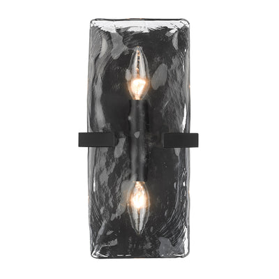 Aenon 2-light Wall Sconce in Matte Black - - Golden Lighting