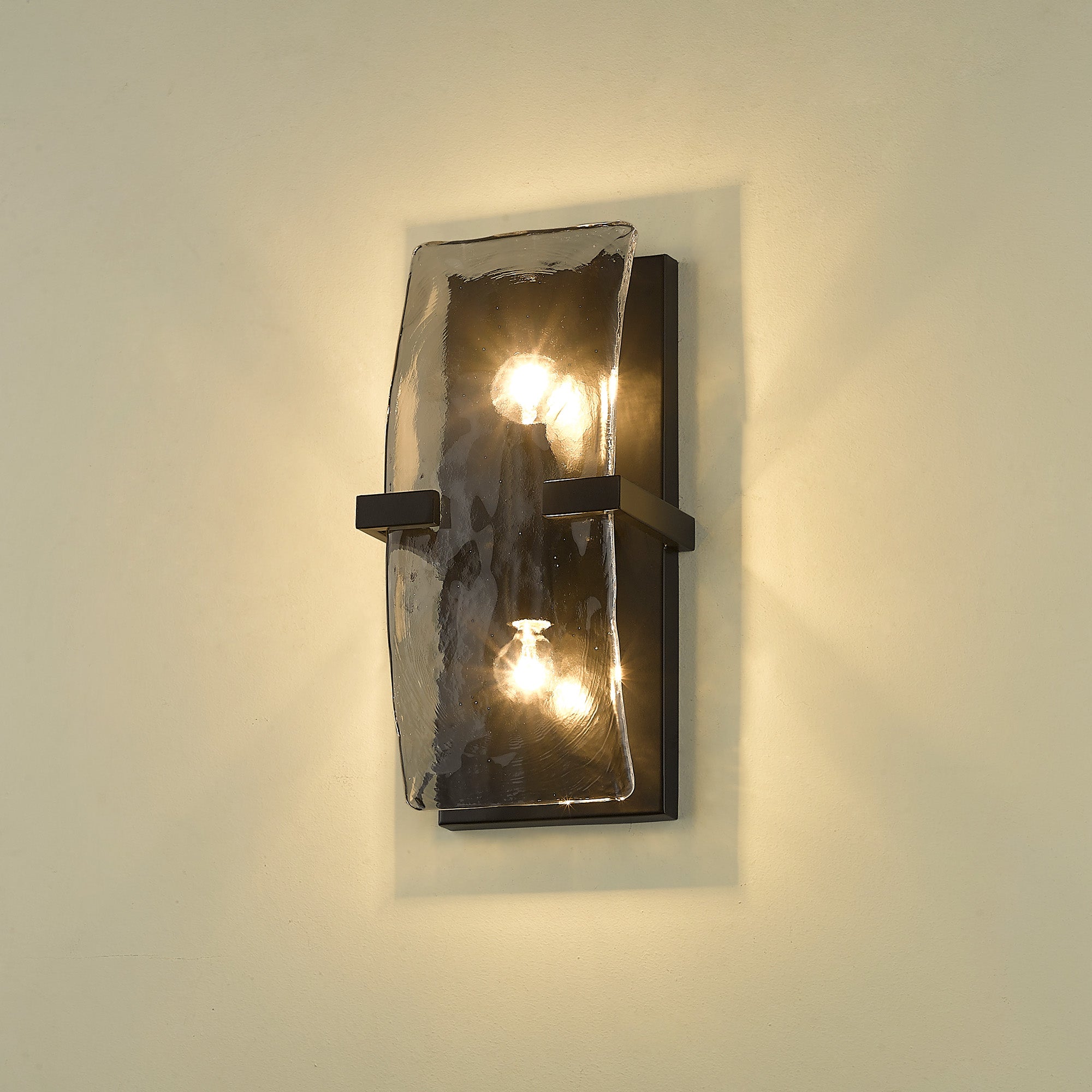 Aenon 2-light Wall Sconce in Matte Black - - Golden Lighting