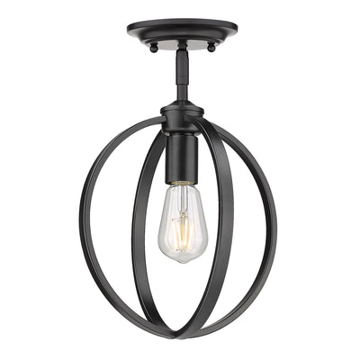 Golden Lighting Colson 1-light Semi-Flush Mount in Matte Black - - Golden Lighting