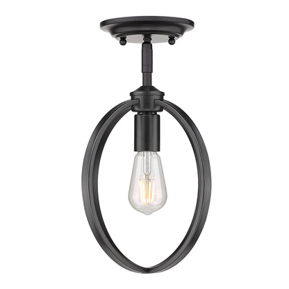 Colson BLK Semi-Flush in Matte Black - Default Title - Golden Lighting