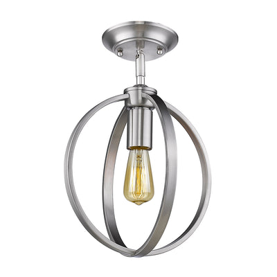 Golden Lighting Colson 1-light Semi-Flush Mount in Pewter - - Golden Lighting