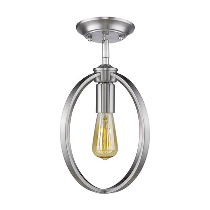 Colson PW Semi-Flush in Pewter - Pewter / No shade / NA - Golden Lighting