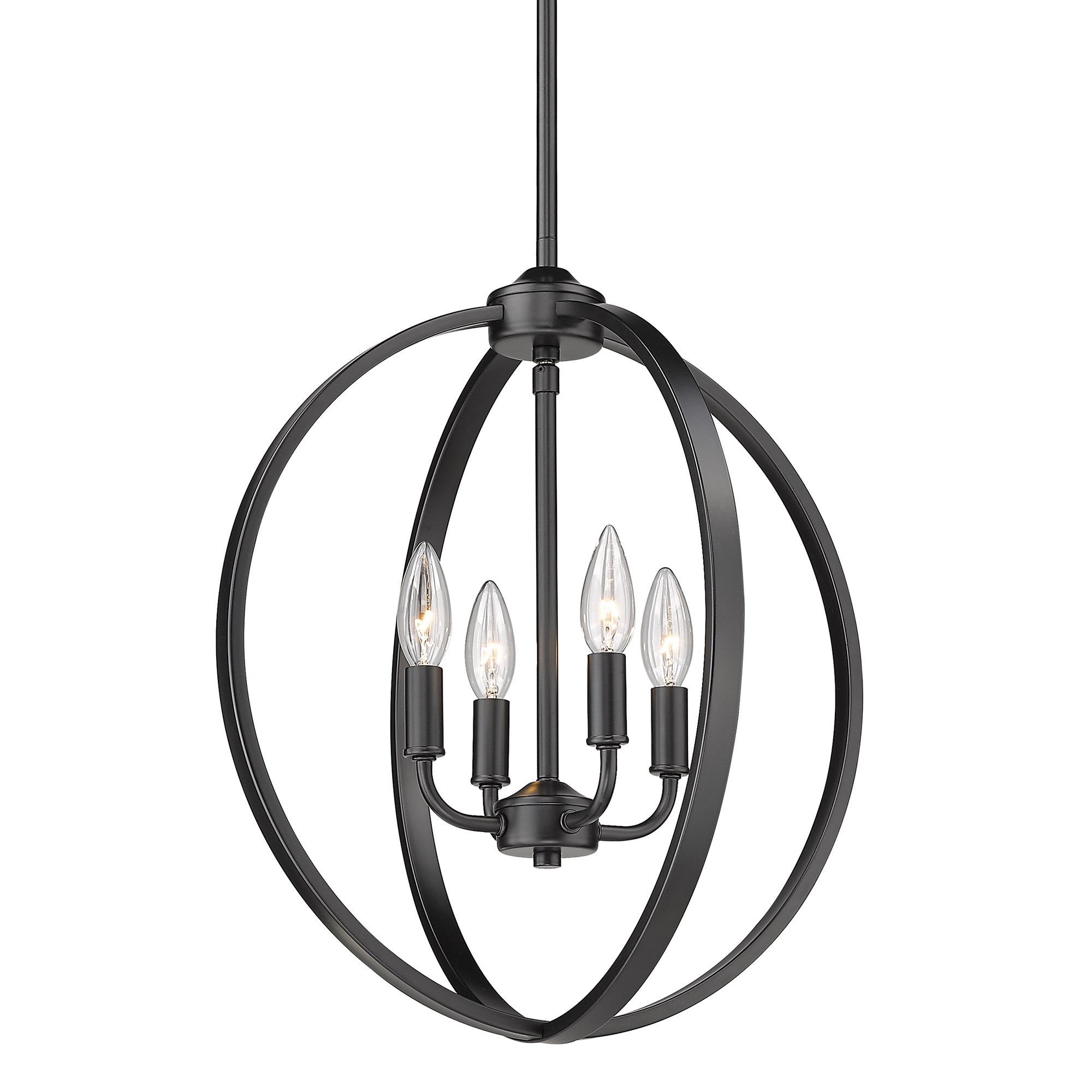 Colson BLK 4 Light Pendant in Matte Black - - Golden Lighting