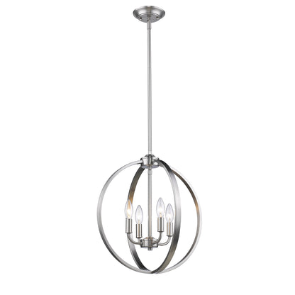 Colson PW 4 Light Pendant in Pewter - Pewter / No Shade / N/A - Golden Lighting