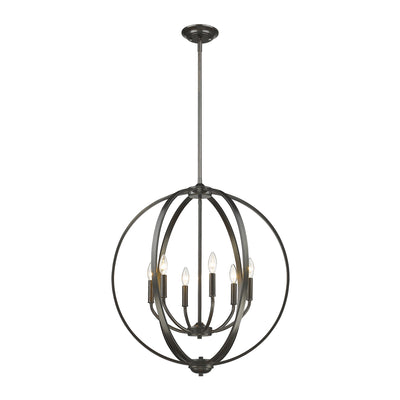 Golden Lighting Colson 6-light Chandelier in Etruscan Bronze - - Golden Lighting
