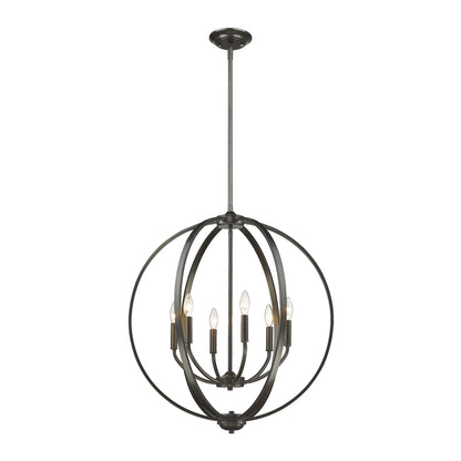 Golden Lighting Colson 6-light Chandelier in Etruscan Bronze - - Golden Lighting