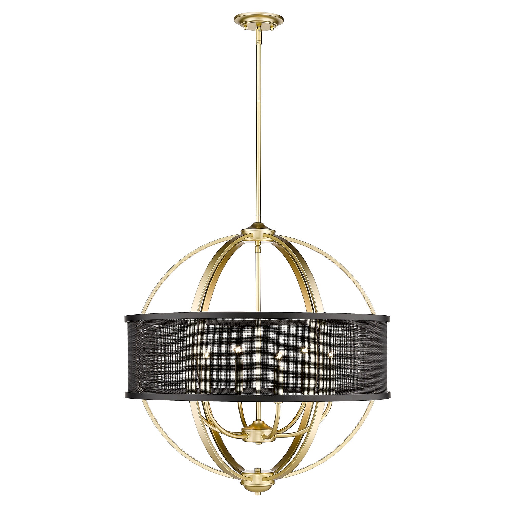 Golden Lighting Colson 6-light Chandelier in Olympic Gold and Matte Black shade - - Golden Lighting