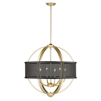Golden Lighting Colson 6-light Chandelier in Olympic Gold and Matte Black shade - - Golden Lighting