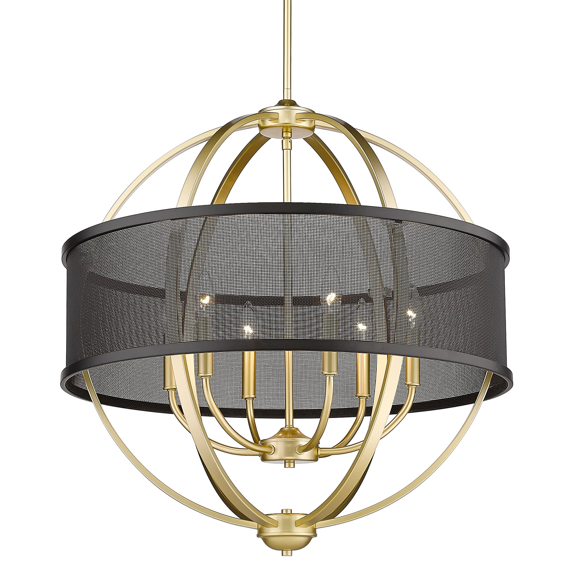 Golden Lighting Colson 6-light Chandelier in Olympic Gold and Matte Black shade - - Golden Lighting