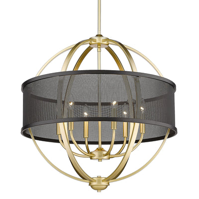 Golden Lighting Colson 6-light Chandelier in Olympic Gold and Matte Black shade - - Golden Lighting