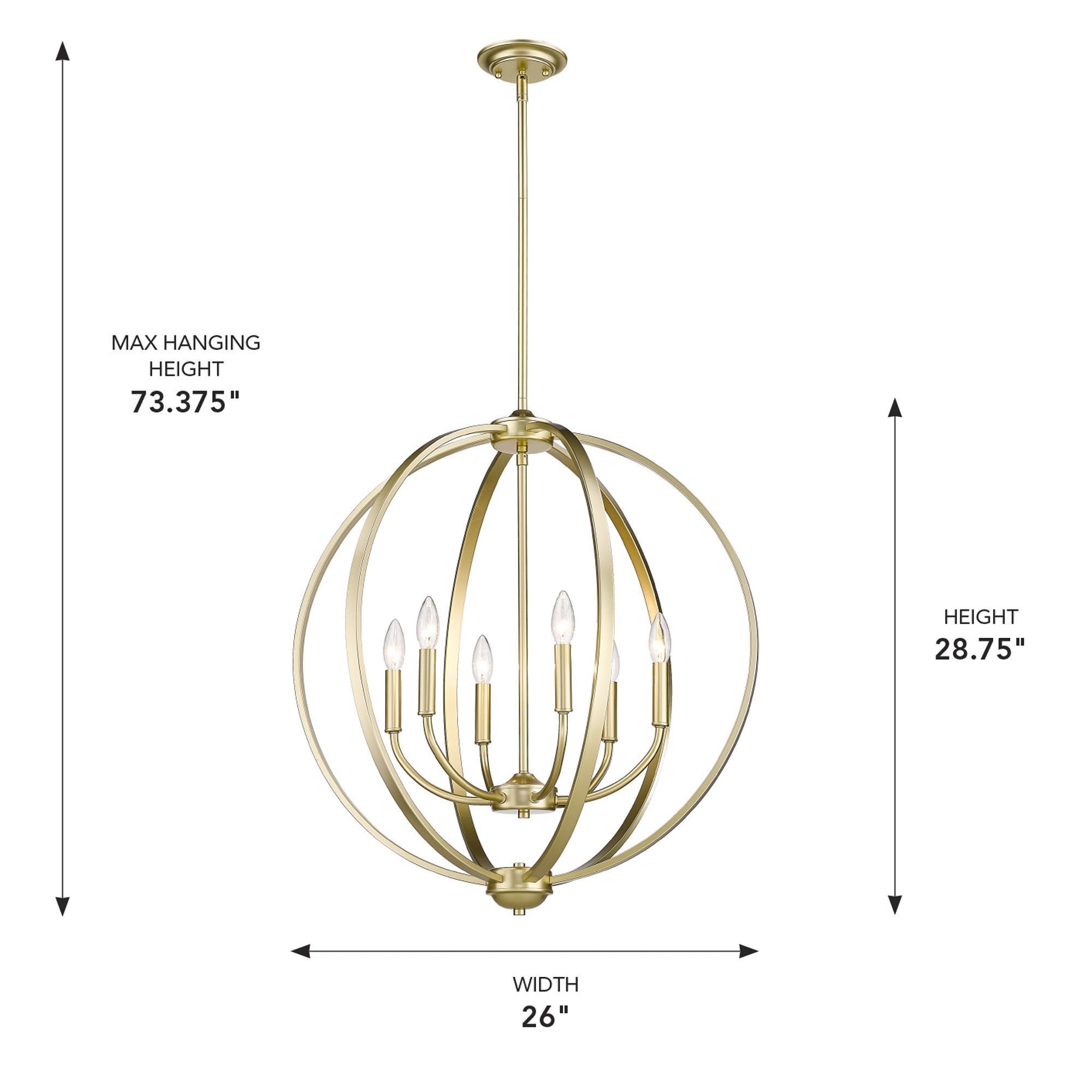 Golden Lighting Colson 6-light Chandelier in Olympic Gold - - Golden Lighting