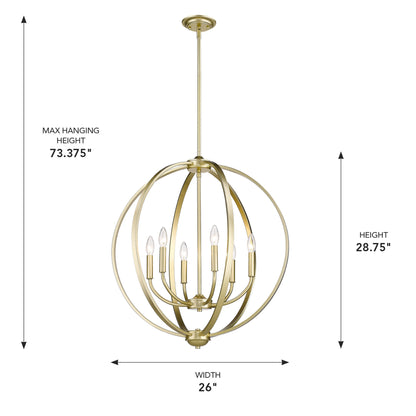 Golden Lighting Colson 6-light Chandelier in Olympic Gold - - Golden Lighting