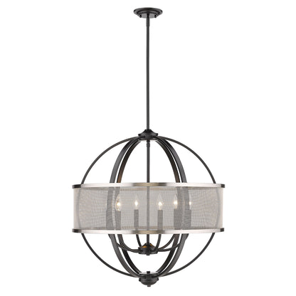Golden Lighting Colson 6-light Chandelier in Matte Black and Pewter shade - - Golden Lighting