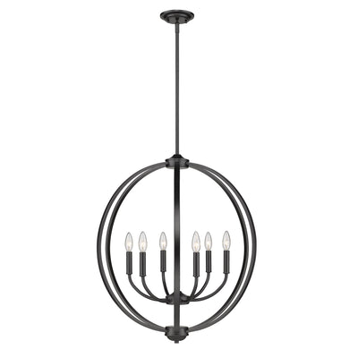 Golden Lighting Colson 6-light Chandelier in Matte Black - - Golden Lighting