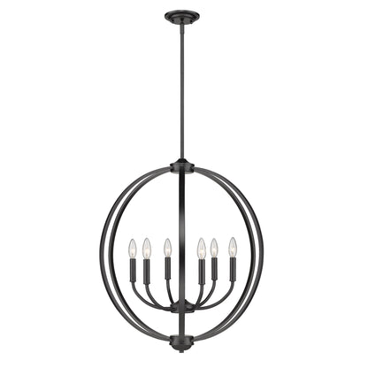 Golden Lighting Colson 6-light Chandelier in Matte Black - - Golden Lighting