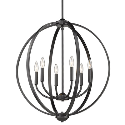 Golden Lighting Colson 6-light Chandelier in Matte Black - Default Title - Golden Lighting