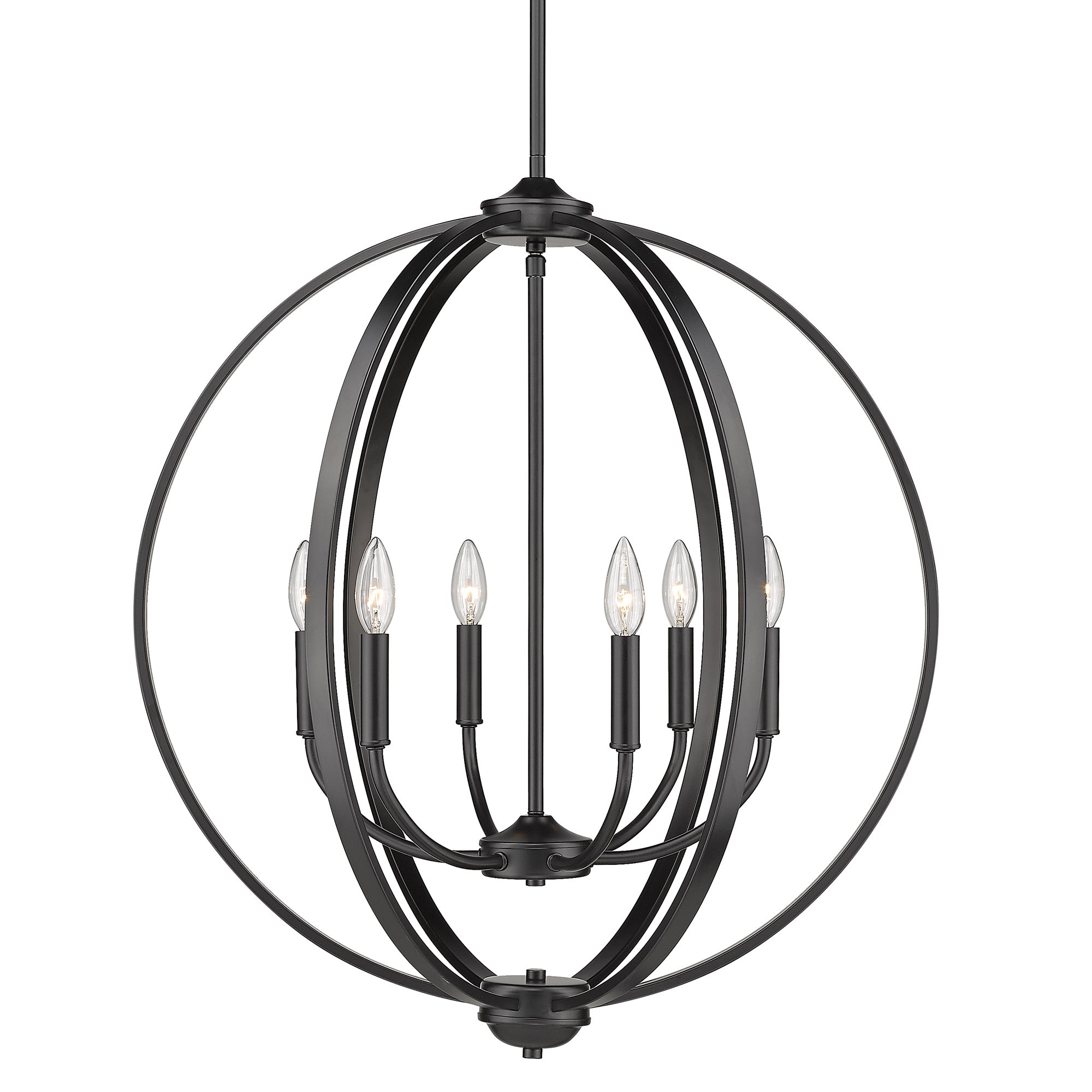 Golden Lighting Colson 6-light Chandelier in Matte Black - - Golden Lighting