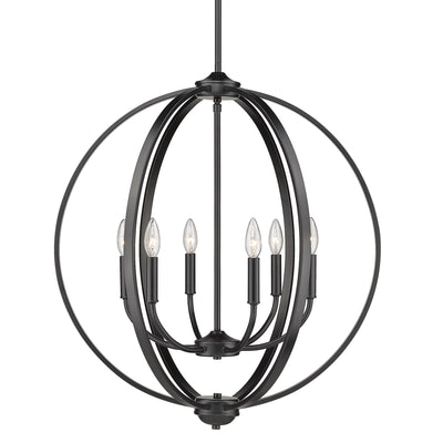 Golden Lighting Colson 6-light Chandelier in Matte Black - - Golden Lighting