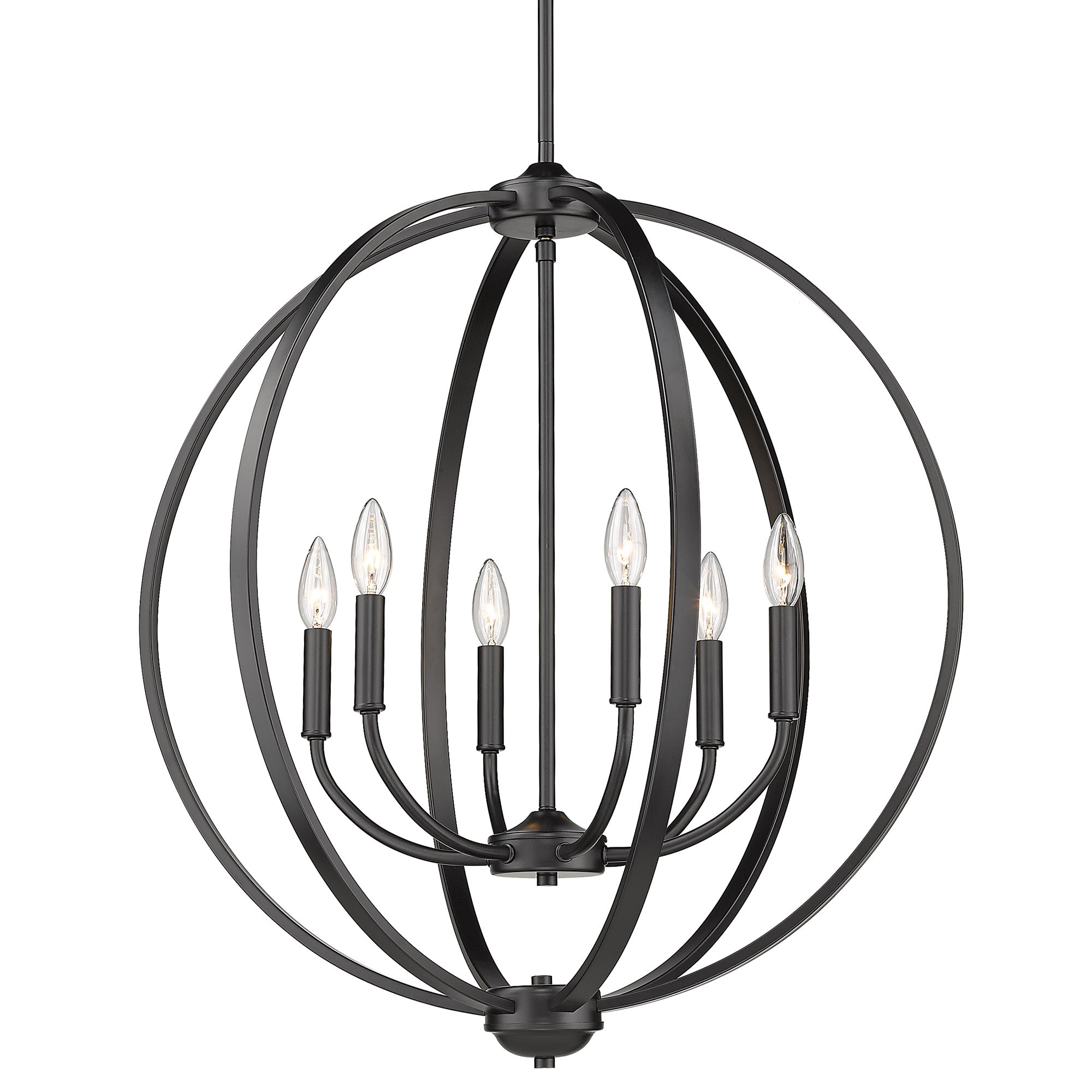 Golden Lighting Colson 6-light Chandelier in Matte Black