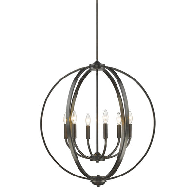 Golden Lighting Colson 6-light Chandelier in Etruscan Bronze - Default Title - Golden Lighting