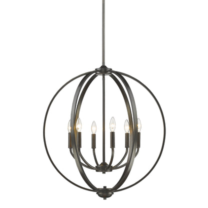 Golden Lighting Colson 6-light Chandelier in Etruscan Bronze - Default Title - Golden Lighting