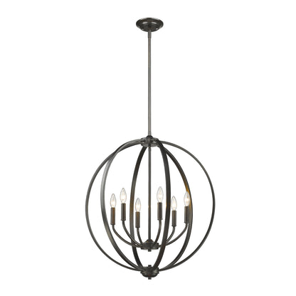 Colson EB 6 Light Chandelier in Etruscan Bronze - Etruscan Bronze / No Shade / NA - Golden Lighting