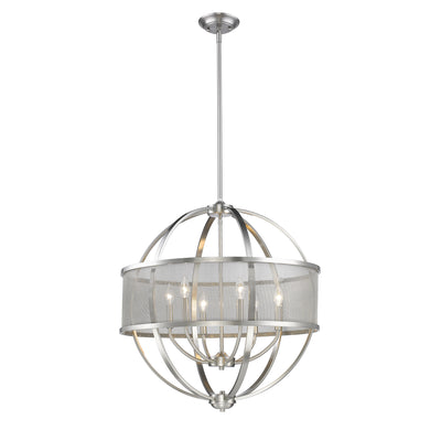 Golden Lighting Colson 6-light Chandelier in Pewter and Pewter shade - - Golden Lighting