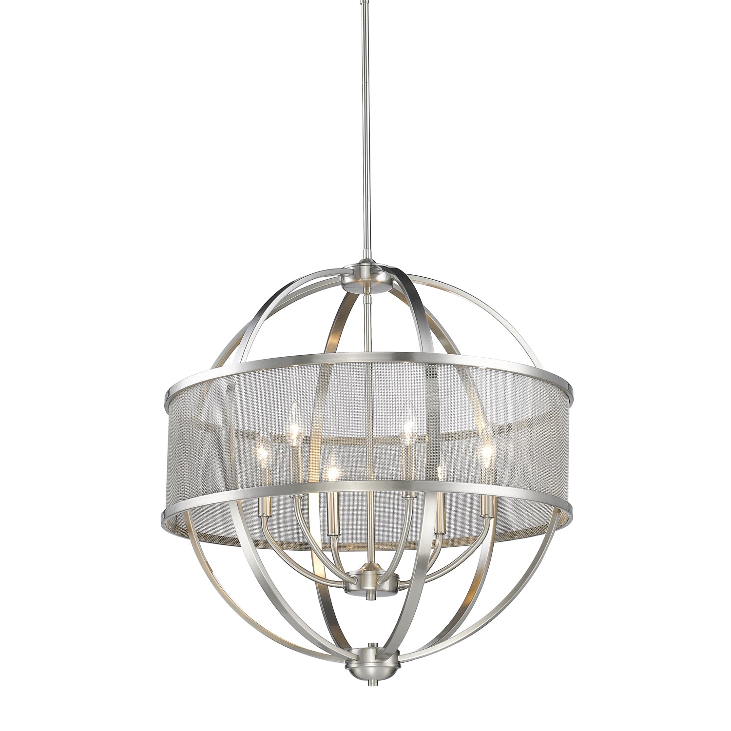 Golden Lighting Colson 6-light Chandelier in Pewter and Pewter shade - - Golden Lighting