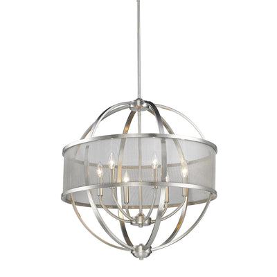 Golden Lighting Colson 6-light Chandelier in Pewter and Pewter shade - - Golden Lighting