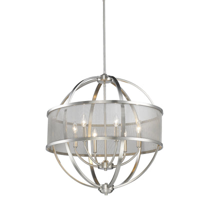 Golden Lighting Colson 6-light Chandelier in Pewter and Pewter shade - - Golden Lighting