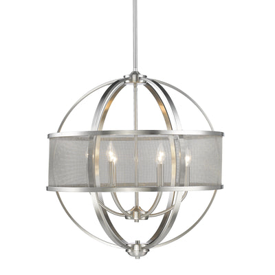 Golden Lighting Colson 6-light Chandelier in Pewter and Pewter shade - - Golden Lighting