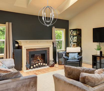 Colson PW 6 Light Chandelier (with shade) in Pewter - Default Title - Golden Lighting