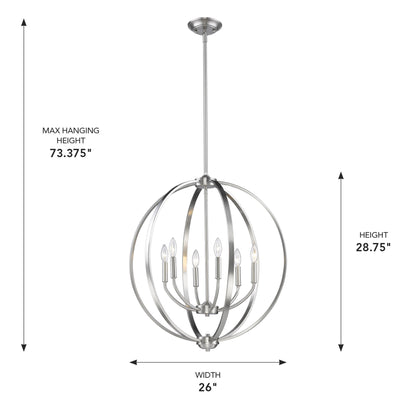 Golden Lighting Colson 6-light Chandelier in Pewter - - Golden Lighting
