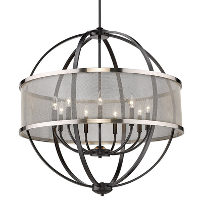 Golden Lighting Colson 9-light Chandelier in Matte Black and Pewter shade - - Golden Lighting