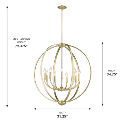 Golden Lighting Colson 9-light Chandelier in Olympic Gold - - Golden Lighting