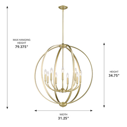 Golden Lighting Colson 9-light Chandelier in Olympic Gold - - Golden Lighting