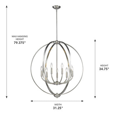 Golden Lighting Colson 9-light Chandelier in Pewter - - Golden Lighting