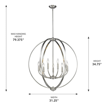 Golden Lighting Colson 9-light Chandelier in Pewter - - Golden Lighting