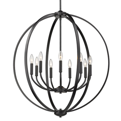 Golden Lighting Colson 9-light Chandelier in Matte Black
