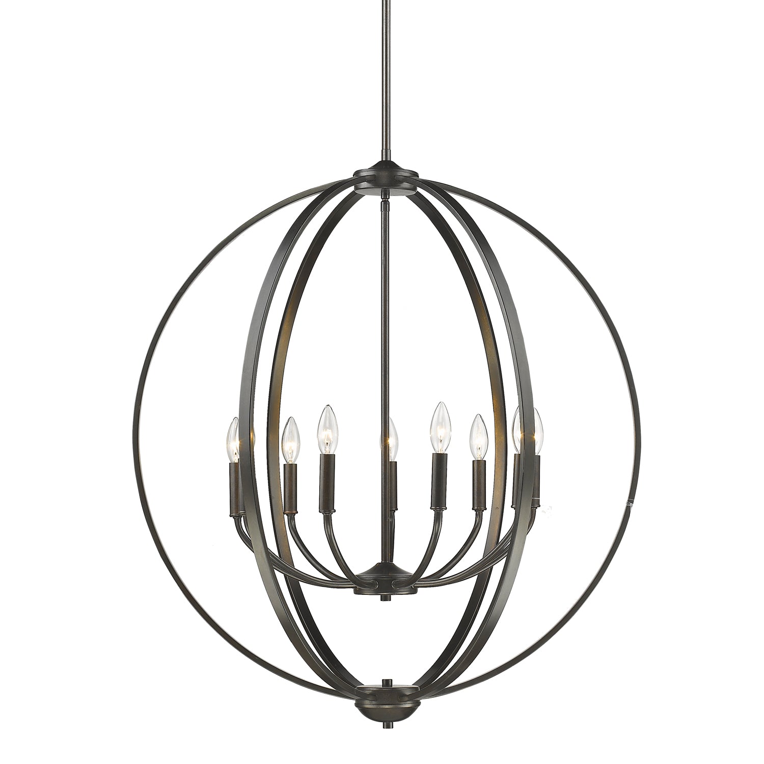 Colson EB 9 Light Chandelier in Etruscan Bronze - - Golden Lighting