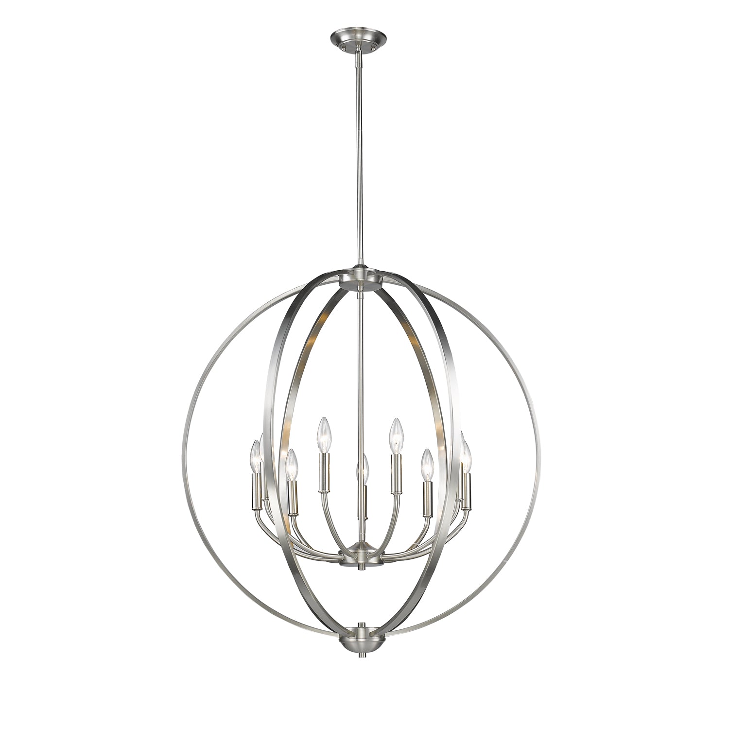 Colson PW 9 Light Chandelier in Pewter - - Golden Lighting