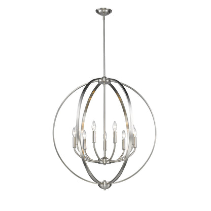 Colson PW 9 Light Chandelier in Pewter - - Golden Lighting