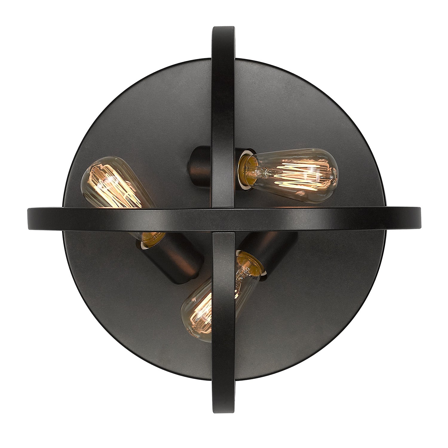 Golden Lighting Colson 3-light Flush Mount in Etruscan Bronze - - Golden Lighting