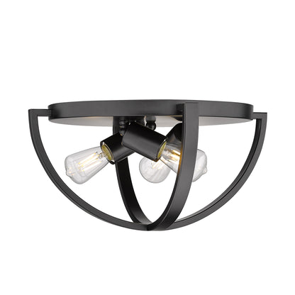Golden Lighting Colson 3-light Flush Mount in Matte Black - - Golden Lighting