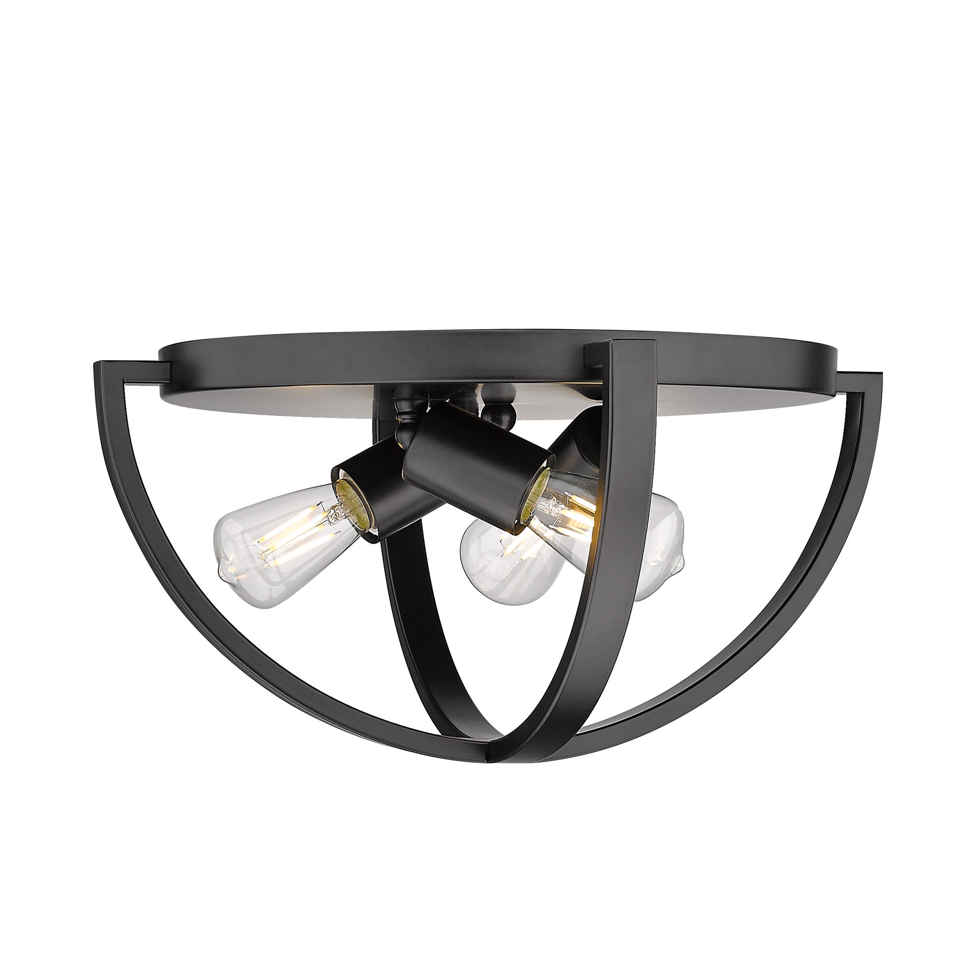 Colson BLK 15" Flush Mount in Matte Black - Matte Black / No Shade / NA - Golden Lighting