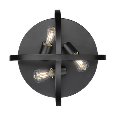 Golden Lighting Colson 3-light Flush Mount in Matte Black - - Golden Lighting