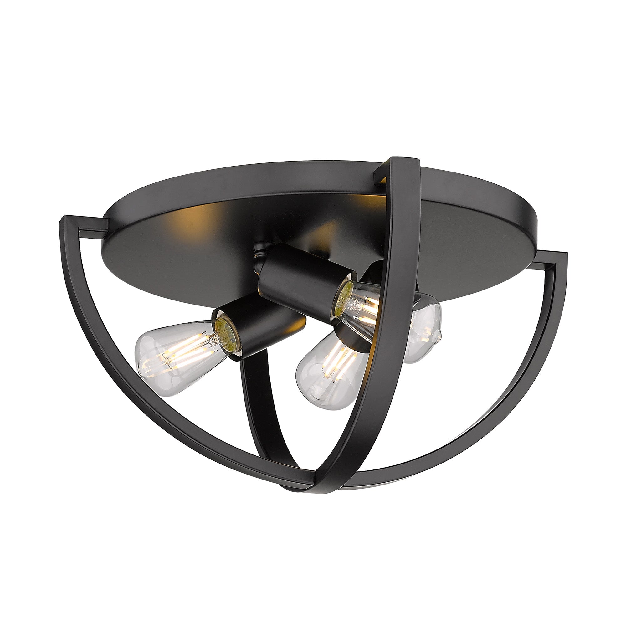 Golden Lighting Colson 3-light Flush Mount in Matte Black - Default Title - Golden Lighting