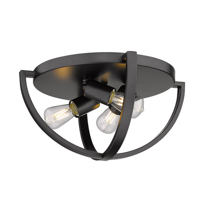 Golden Lighting Colson 3-light Flush Mount in Matte Black - Default Title - Golden Lighting