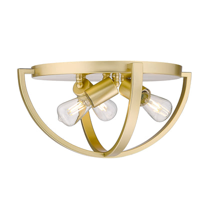 Colson OG 15" Flush Mount in Olympic Gold - Olympic Gold / No Shade / NA - Golden Lighting